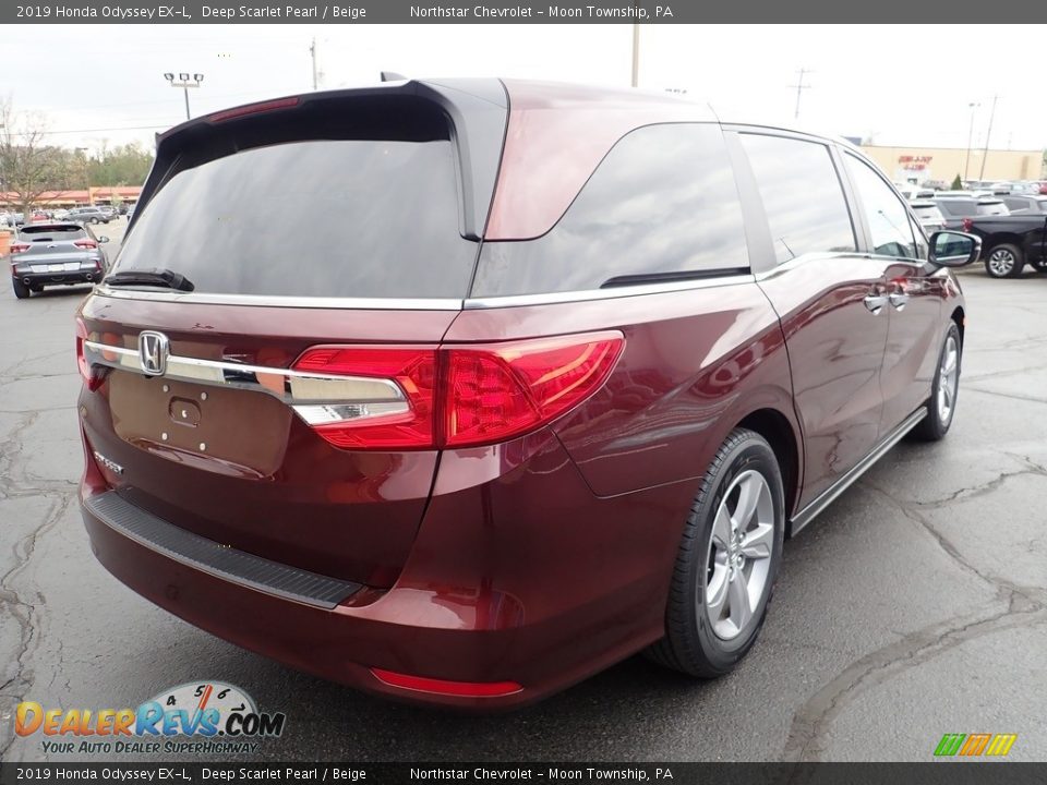 2019 Honda Odyssey EX-L Deep Scarlet Pearl / Beige Photo #8