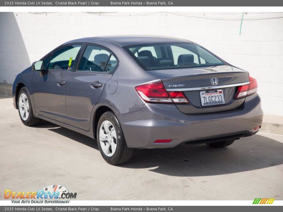 2015 Honda Civic LX Sedan Crystal Black Pearl / Gray Photo #2