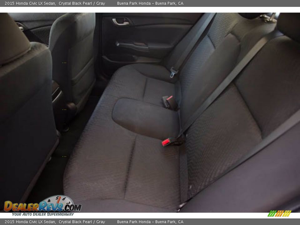 2015 Honda Civic LX Sedan Crystal Black Pearl / Gray Photo #4