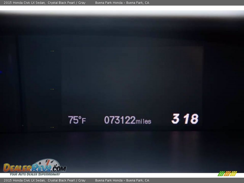 2015 Honda Civic LX Sedan Crystal Black Pearl / Gray Photo #6