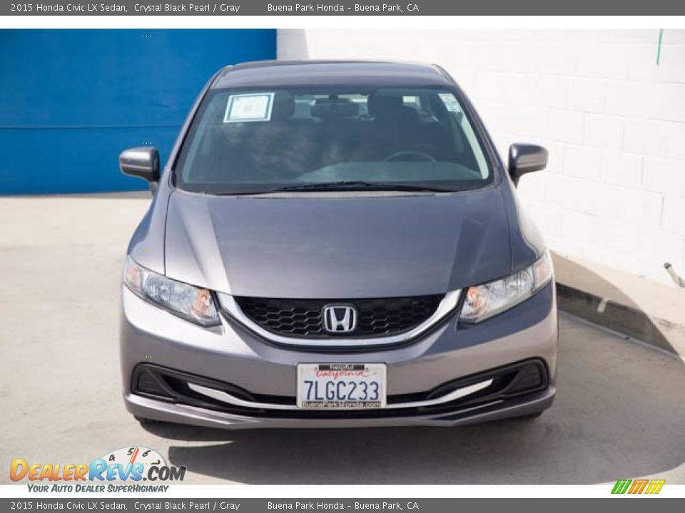 2015 Honda Civic LX Sedan Crystal Black Pearl / Gray Photo #7