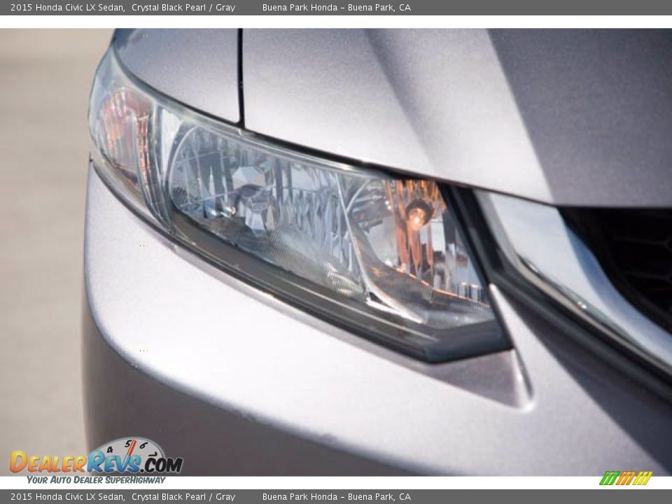 2015 Honda Civic LX Sedan Crystal Black Pearl / Gray Photo #8