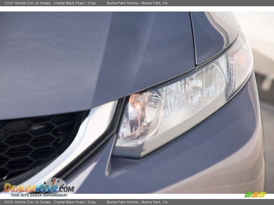 2015 Honda Civic LX Sedan Crystal Black Pearl / Gray Photo #9