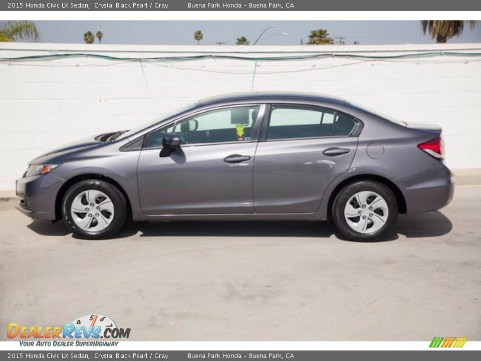 2015 Honda Civic LX Sedan Crystal Black Pearl / Gray Photo #10