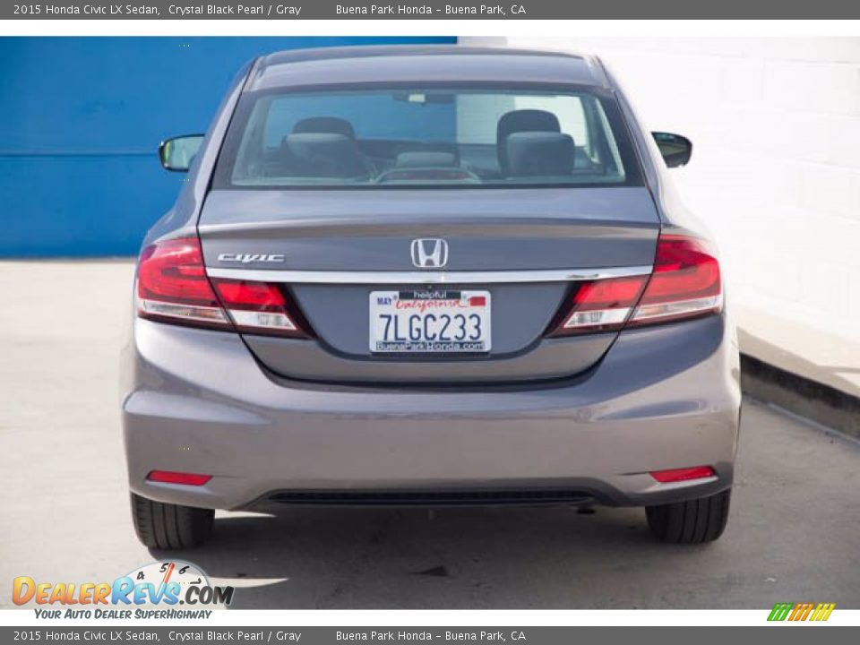 2015 Honda Civic LX Sedan Crystal Black Pearl / Gray Photo #11