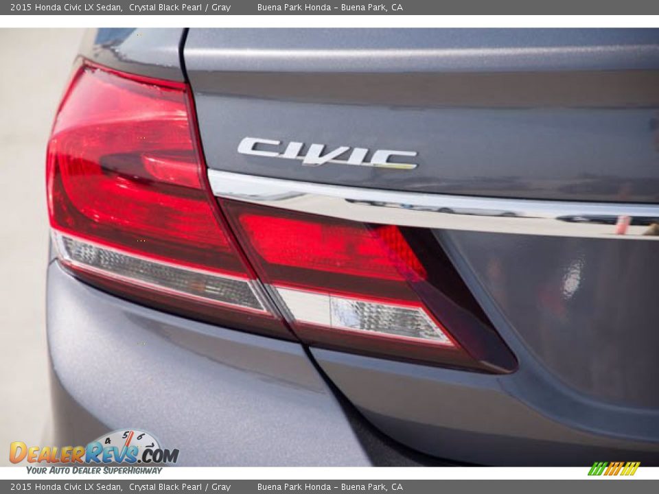2015 Honda Civic LX Sedan Crystal Black Pearl / Gray Photo #12