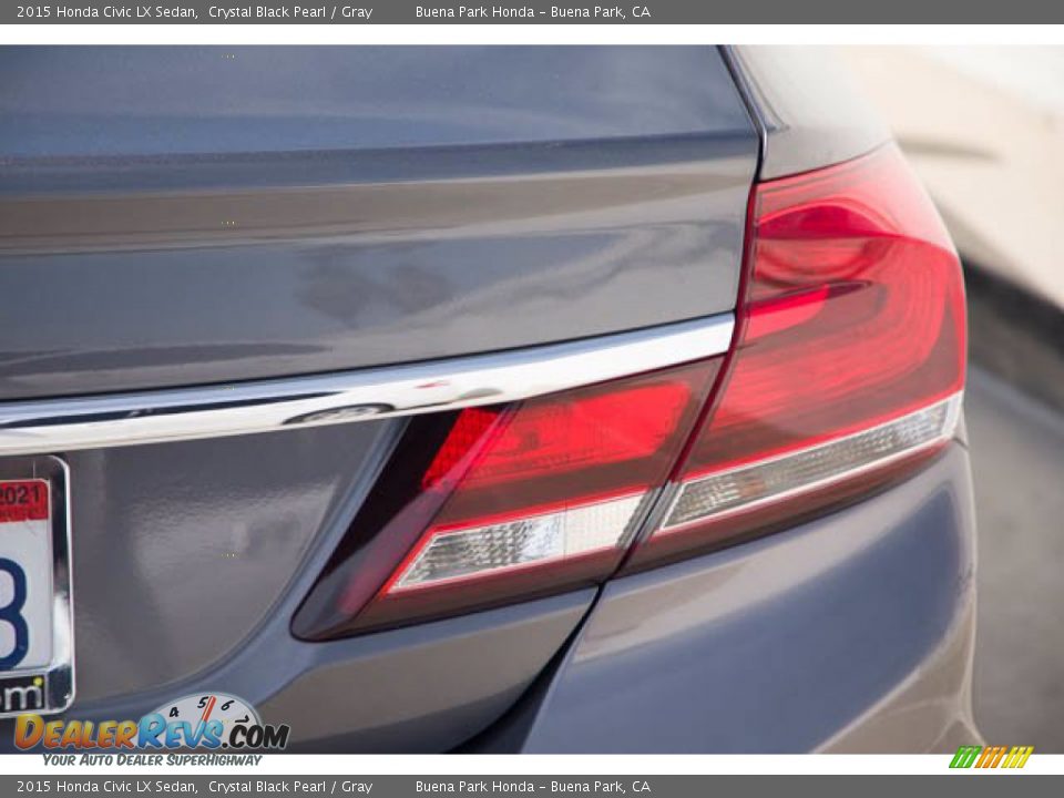 2015 Honda Civic LX Sedan Crystal Black Pearl / Gray Photo #13