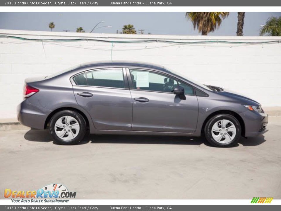 2015 Honda Civic LX Sedan Crystal Black Pearl / Gray Photo #14