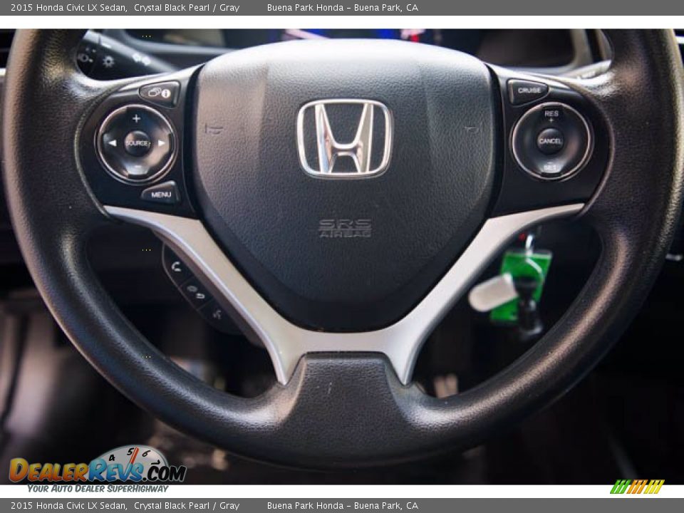 2015 Honda Civic LX Sedan Crystal Black Pearl / Gray Photo #15