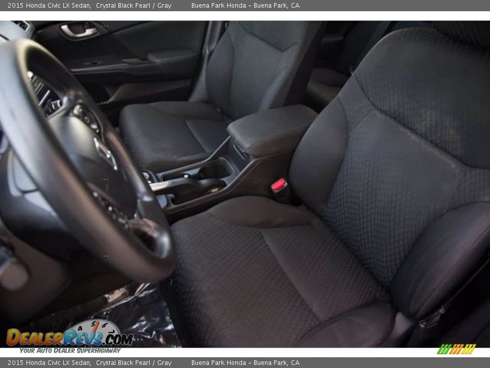 2015 Honda Civic LX Sedan Crystal Black Pearl / Gray Photo #17