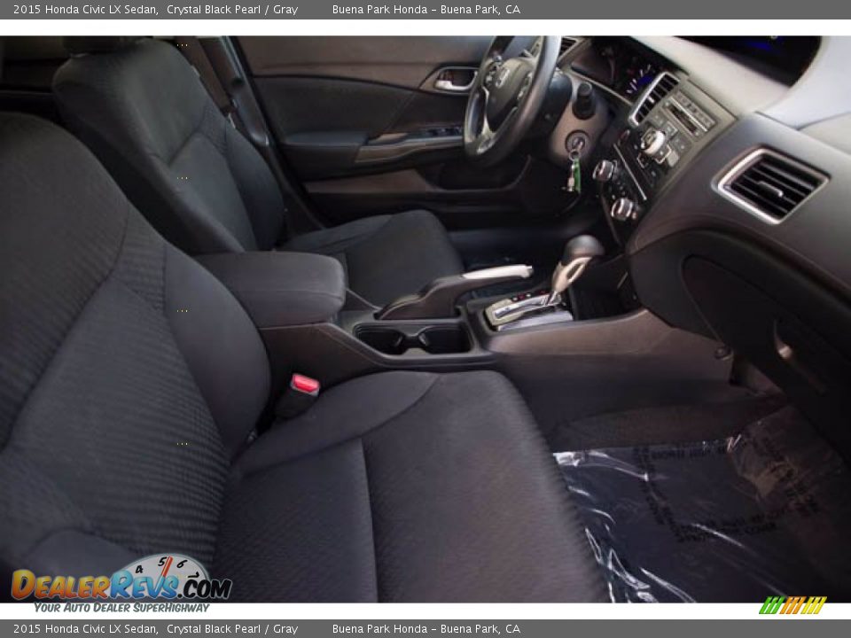 2015 Honda Civic LX Sedan Crystal Black Pearl / Gray Photo #22