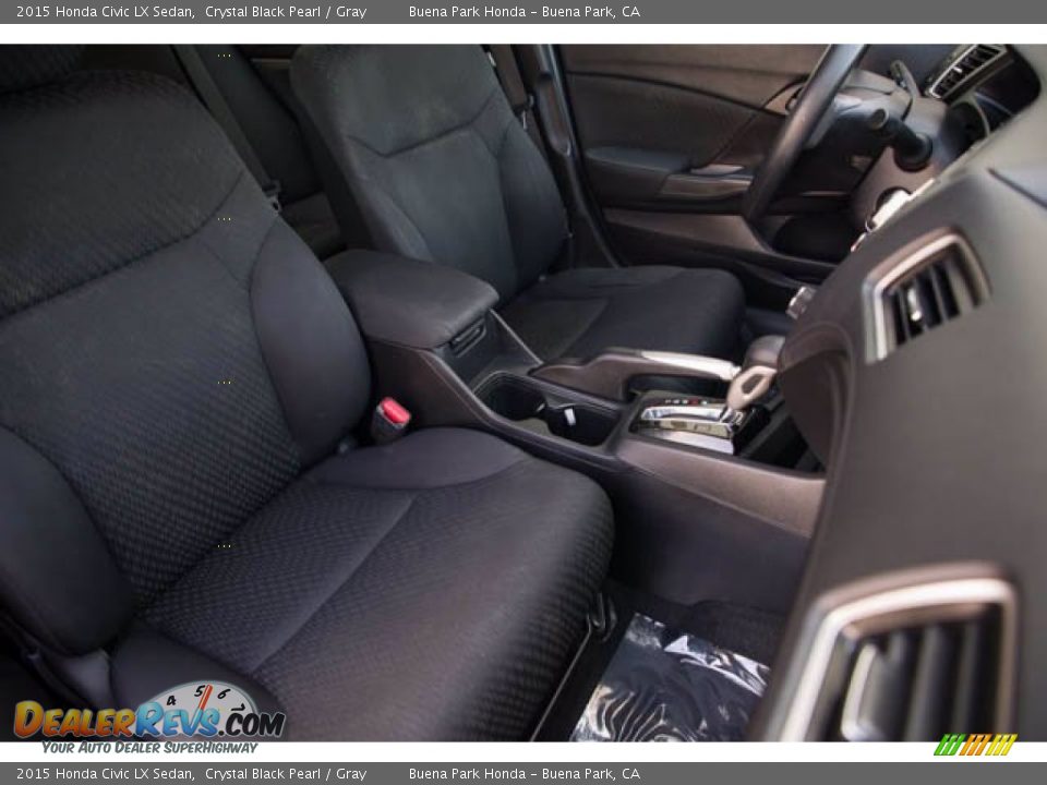 2015 Honda Civic LX Sedan Crystal Black Pearl / Gray Photo #23