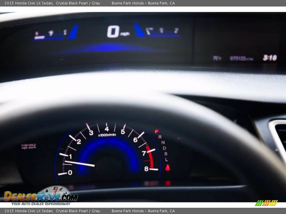 2015 Honda Civic LX Sedan Crystal Black Pearl / Gray Photo #24