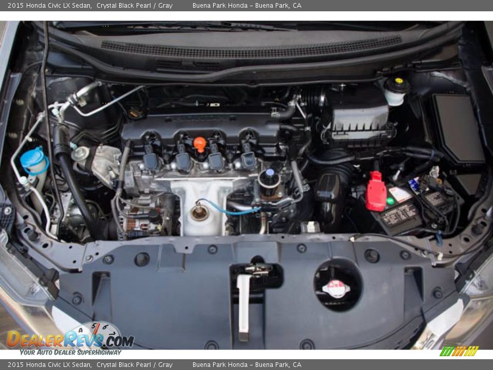 2015 Honda Civic LX Sedan Crystal Black Pearl / Gray Photo #31