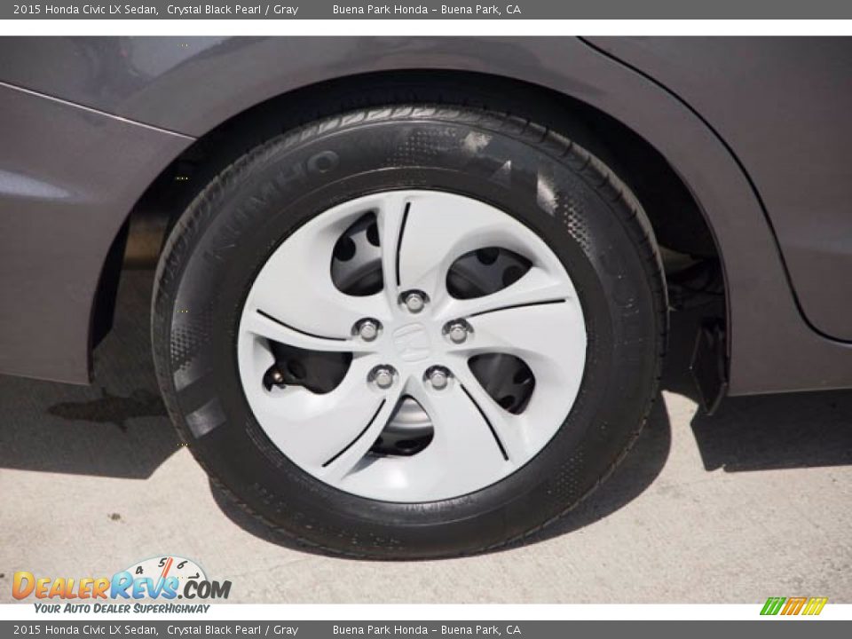 2015 Honda Civic LX Sedan Crystal Black Pearl / Gray Photo #32