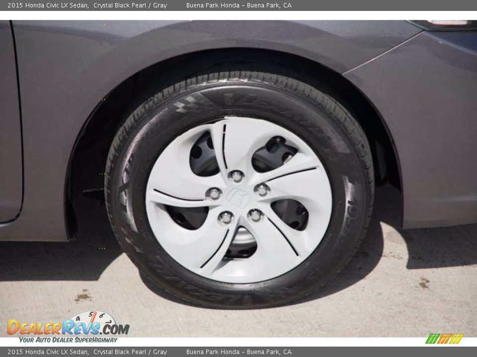 2015 Honda Civic LX Sedan Crystal Black Pearl / Gray Photo #33