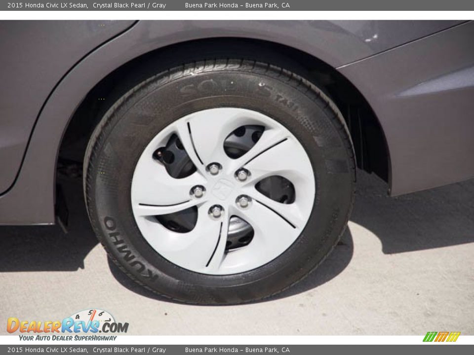 2015 Honda Civic LX Sedan Crystal Black Pearl / Gray Photo #34