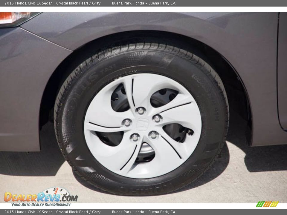 2015 Honda Civic LX Sedan Crystal Black Pearl / Gray Photo #35