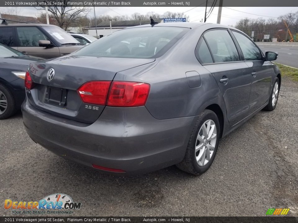 2011 Volkswagen Jetta SE Sedan Platinum Gray Metallic / Titan Black Photo #3