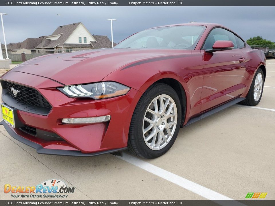 2018 Ford Mustang EcoBoost Premium Fastback Ruby Red / Ebony Photo #2