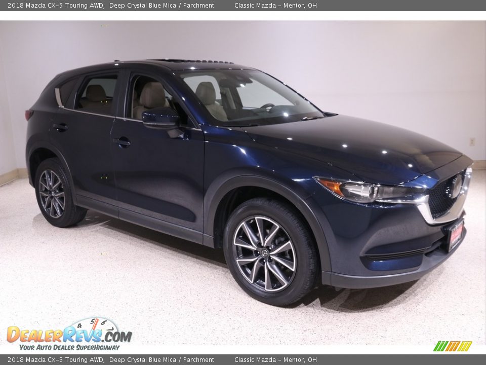 2018 Mazda CX-5 Touring AWD Deep Crystal Blue Mica / Parchment Photo #1