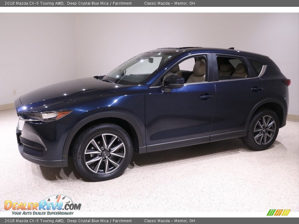 2018 Mazda CX-5 Touring AWD Deep Crystal Blue Mica / Parchment Photo #3