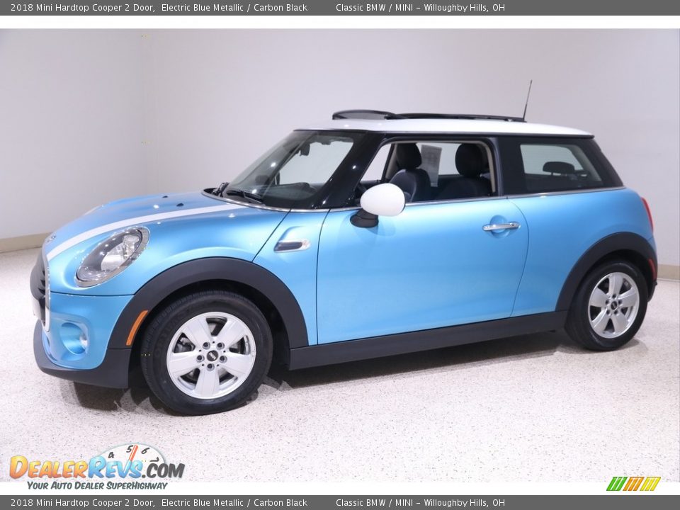 2018 Mini Hardtop Cooper 2 Door Electric Blue Metallic / Carbon Black Photo #3