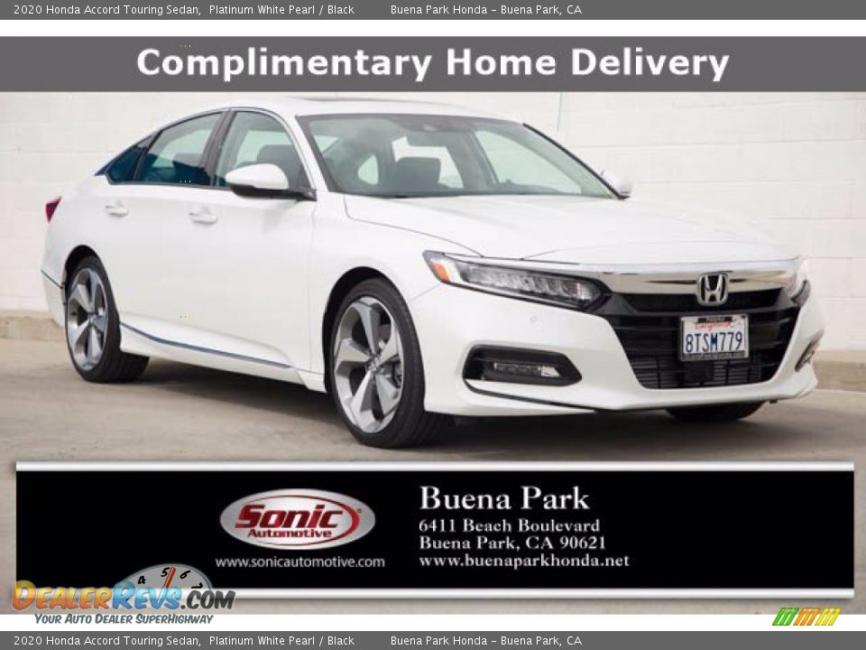 2020 Honda Accord Touring Sedan Platinum White Pearl / Black Photo #1