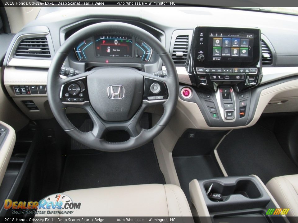 2018 Honda Odyssey EX-L Deep Scarlet Pearl / Beige Photo #15