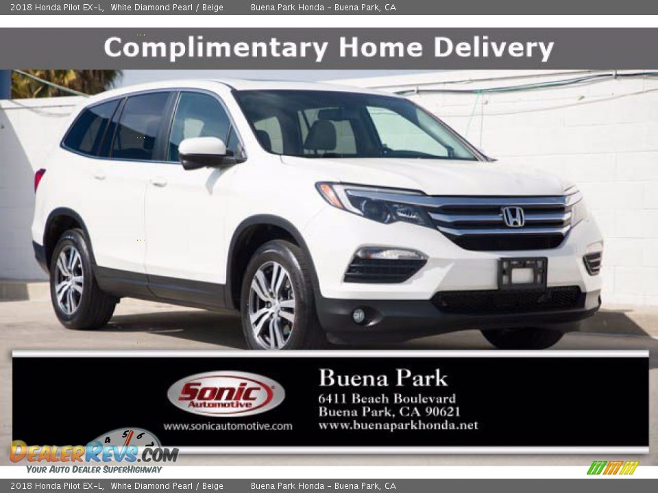 2018 Honda Pilot EX-L White Diamond Pearl / Beige Photo #1