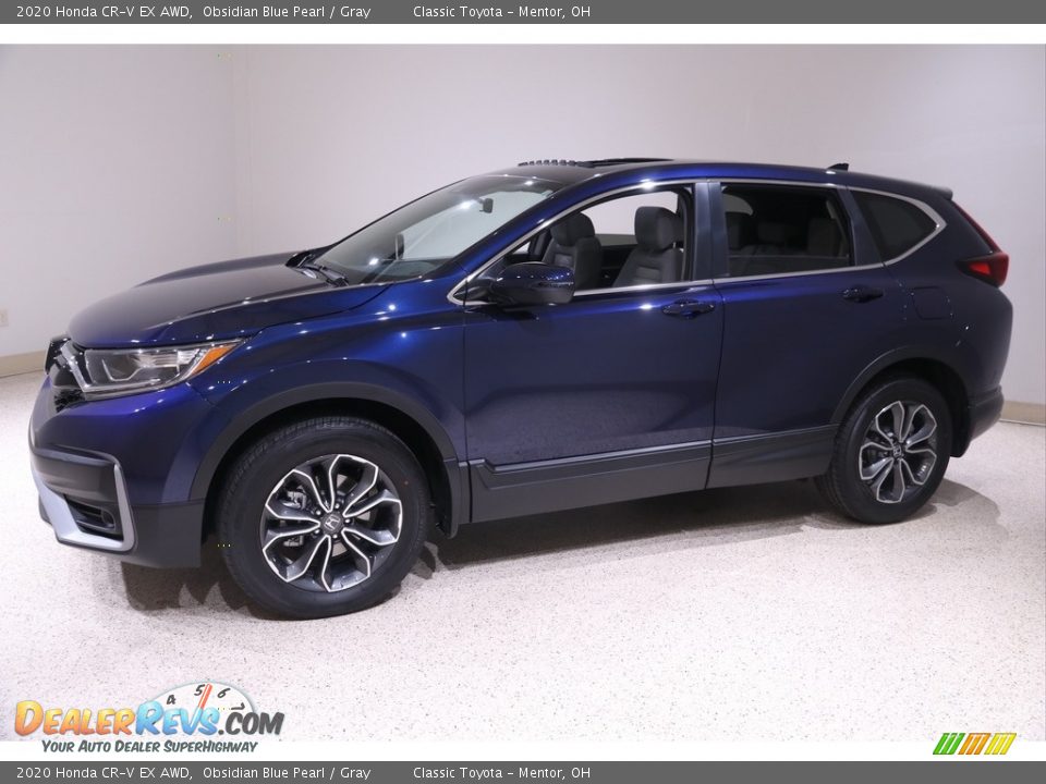 2020 Honda CR-V EX AWD Obsidian Blue Pearl / Gray Photo #3