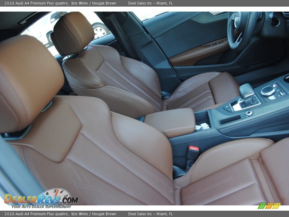 2019 Audi A4 Premium Plus quattro Ibis White / Nougat Brown Photo #14