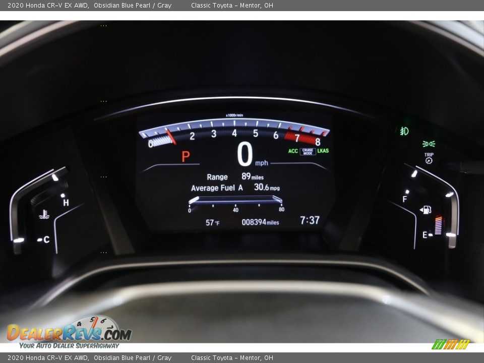 2020 Honda CR-V EX AWD Obsidian Blue Pearl / Gray Photo #8