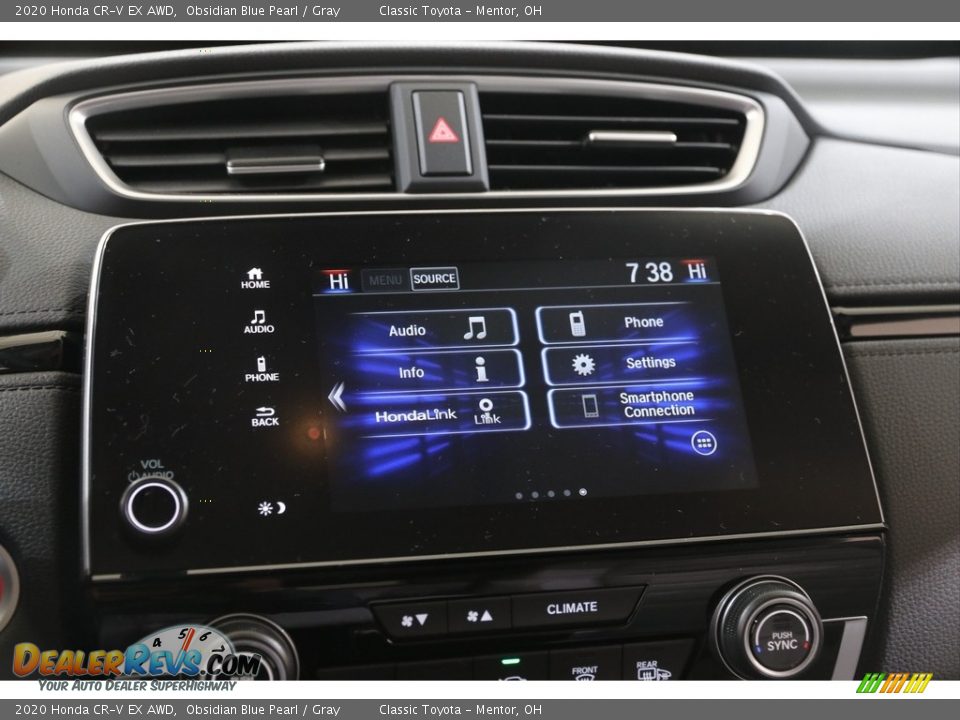 2020 Honda CR-V EX AWD Obsidian Blue Pearl / Gray Photo #10