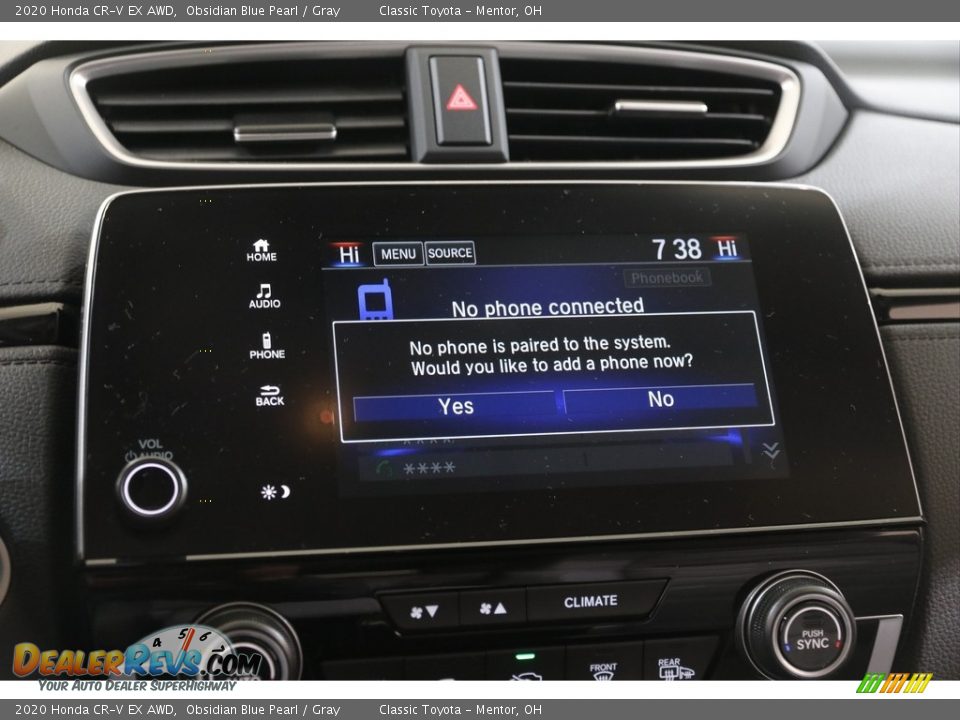 2020 Honda CR-V EX AWD Obsidian Blue Pearl / Gray Photo #12