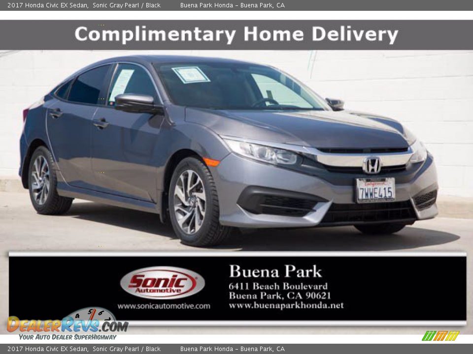 2017 Honda Civic EX Sedan Sonic Gray Pearl / Black Photo #1