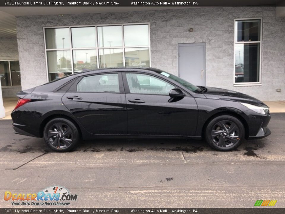 2021 Hyundai Elantra Blue Hybrid Phantom Black / Medium Gray Photo #2