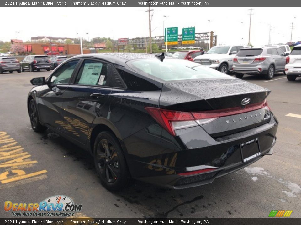 2021 Hyundai Elantra Blue Hybrid Phantom Black / Medium Gray Photo #3