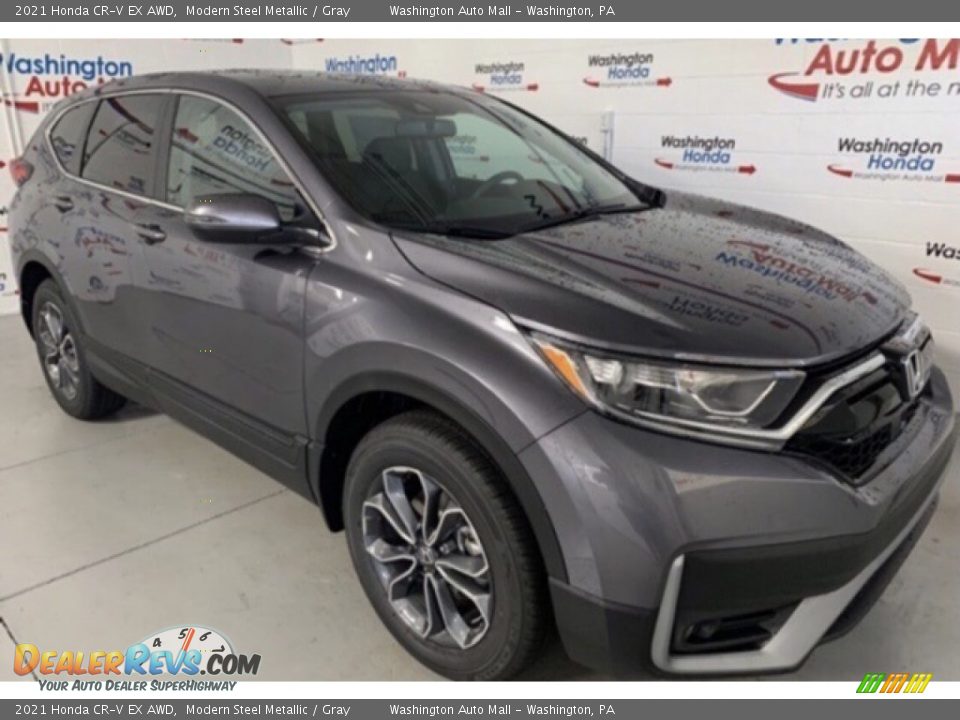 2021 Honda CR-V EX AWD Modern Steel Metallic / Gray Photo #2