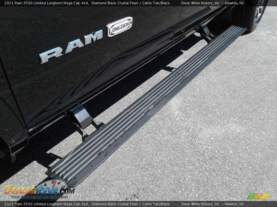 2021 Ram 3500 Limited Longhorn Mega Cab 4x4 Diamond Black Crystal Pearl / Cattle Tan/Black Photo #3