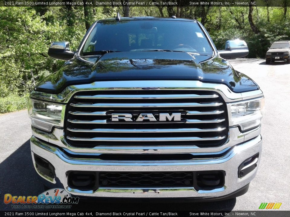 2021 Ram 3500 Limited Longhorn Mega Cab 4x4 Diamond Black Crystal Pearl / Cattle Tan/Black Photo #4