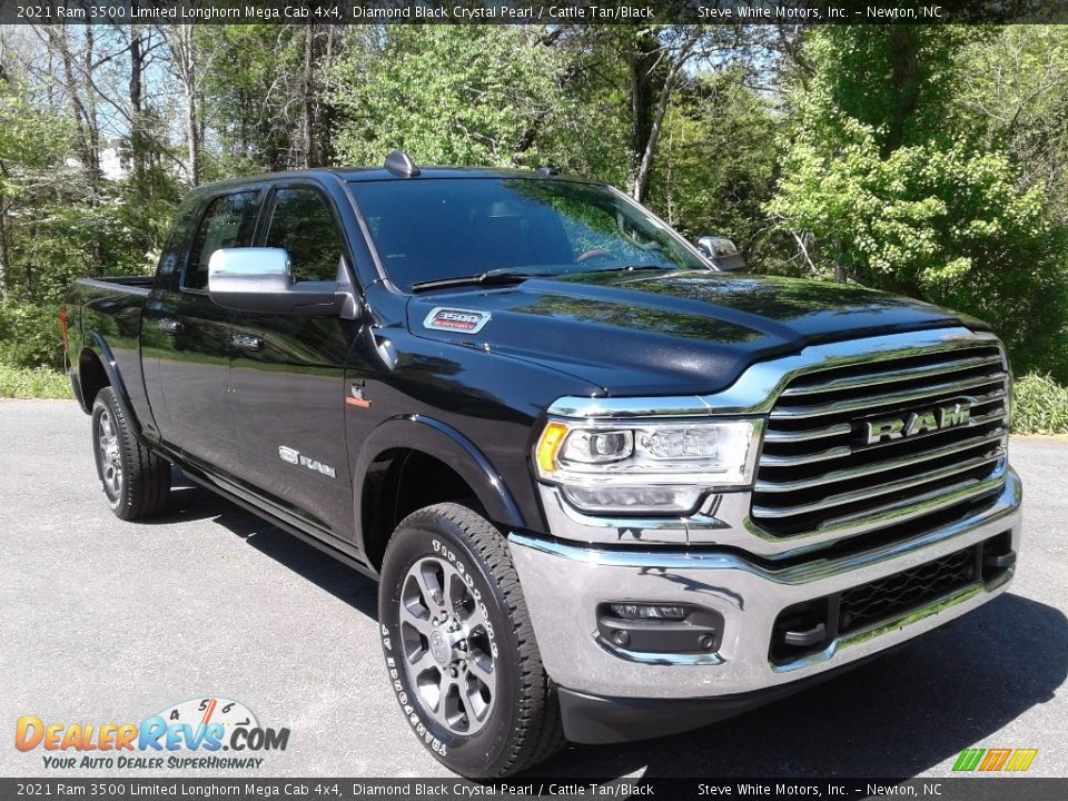 2021 Ram 3500 Limited Longhorn Mega Cab 4x4 Diamond Black Crystal Pearl / Cattle Tan/Black Photo #5