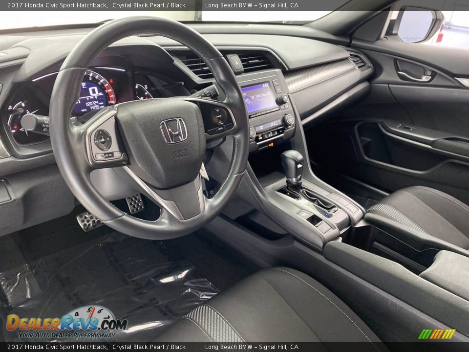 2017 Honda Civic Sport Hatchback Crystal Black Pearl / Black Photo #16