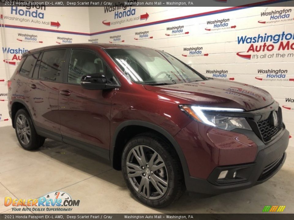 2021 Honda Passport EX-L AWD Deep Scarlet Pearl / Gray Photo #2