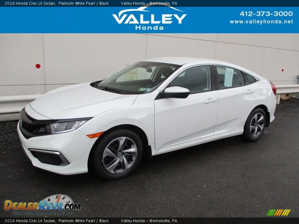 2019 Honda Civic LX Sedan Platinum White Pearl / Black Photo #1