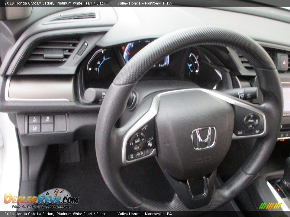 2019 Honda Civic LX Sedan Platinum White Pearl / Black Photo #13