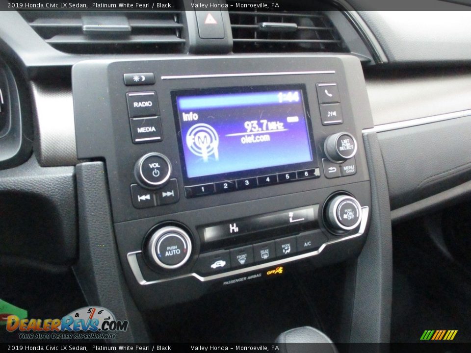 2019 Honda Civic LX Sedan Platinum White Pearl / Black Photo #14