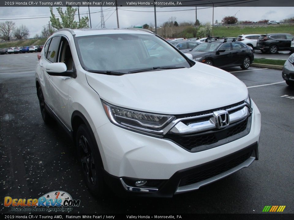 2019 Honda CR-V Touring AWD Platinum White Pearl / Ivory Photo #7