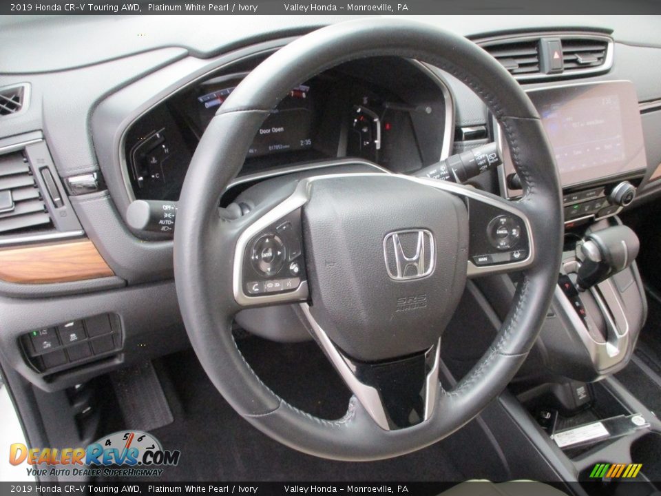 2019 Honda CR-V Touring AWD Platinum White Pearl / Ivory Photo #14