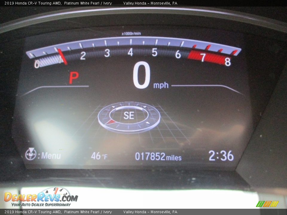 2019 Honda CR-V Touring AWD Platinum White Pearl / Ivory Photo #20